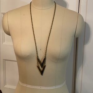Bronze gold herringbone pendant